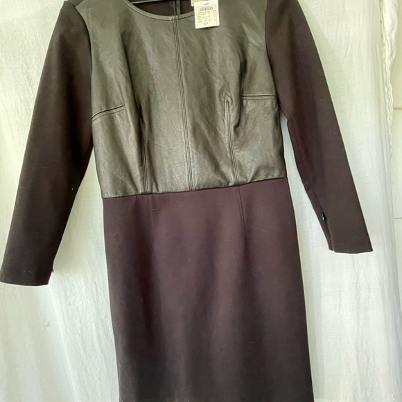 Club Monaco black with leather new with tags size 10 reteils$220. - Picture 2 of 7